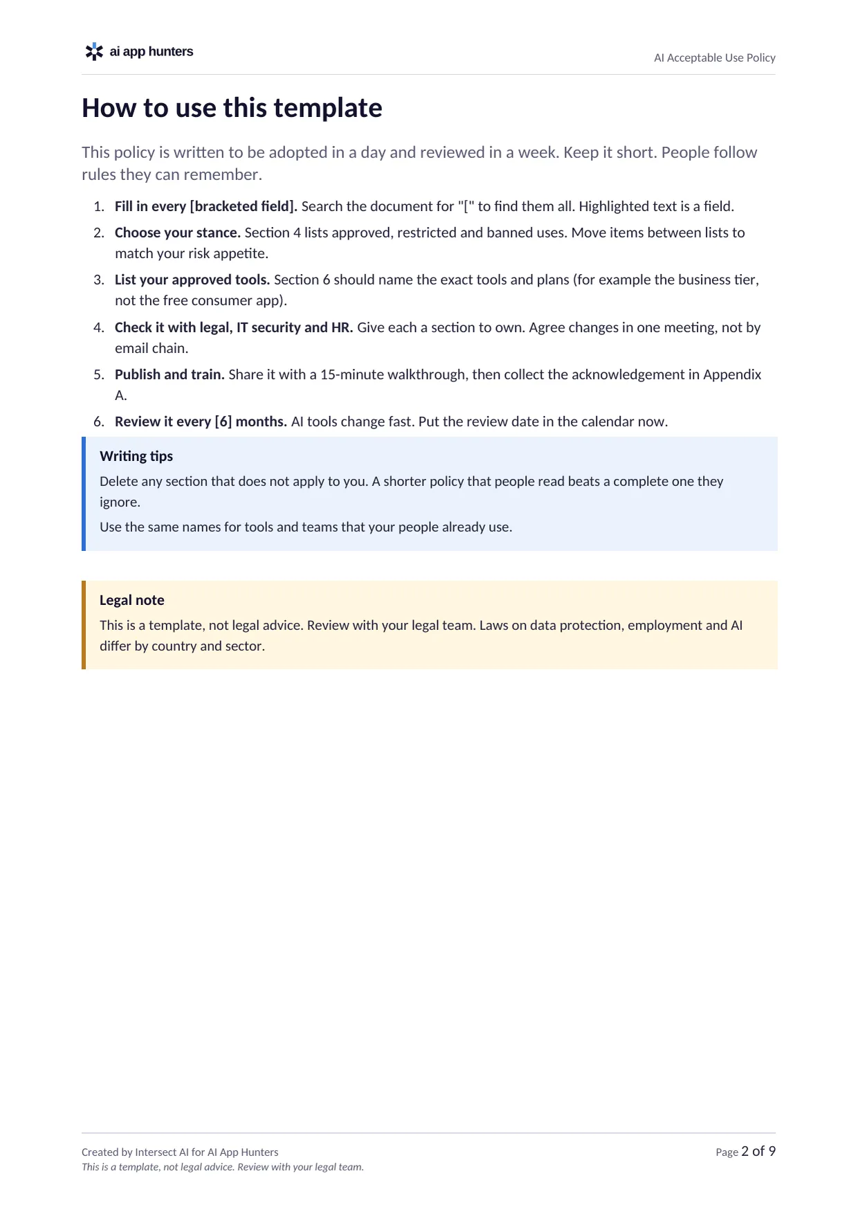 AI Acceptable Use Policy, preview 2 of 5