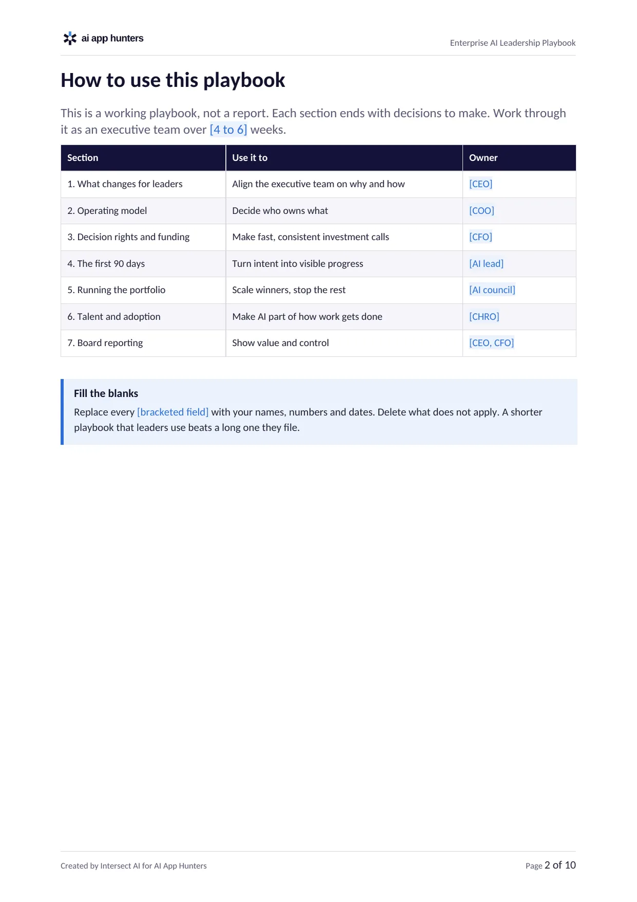 Enterprise AI Leadership Playbook, preview 2 of 5