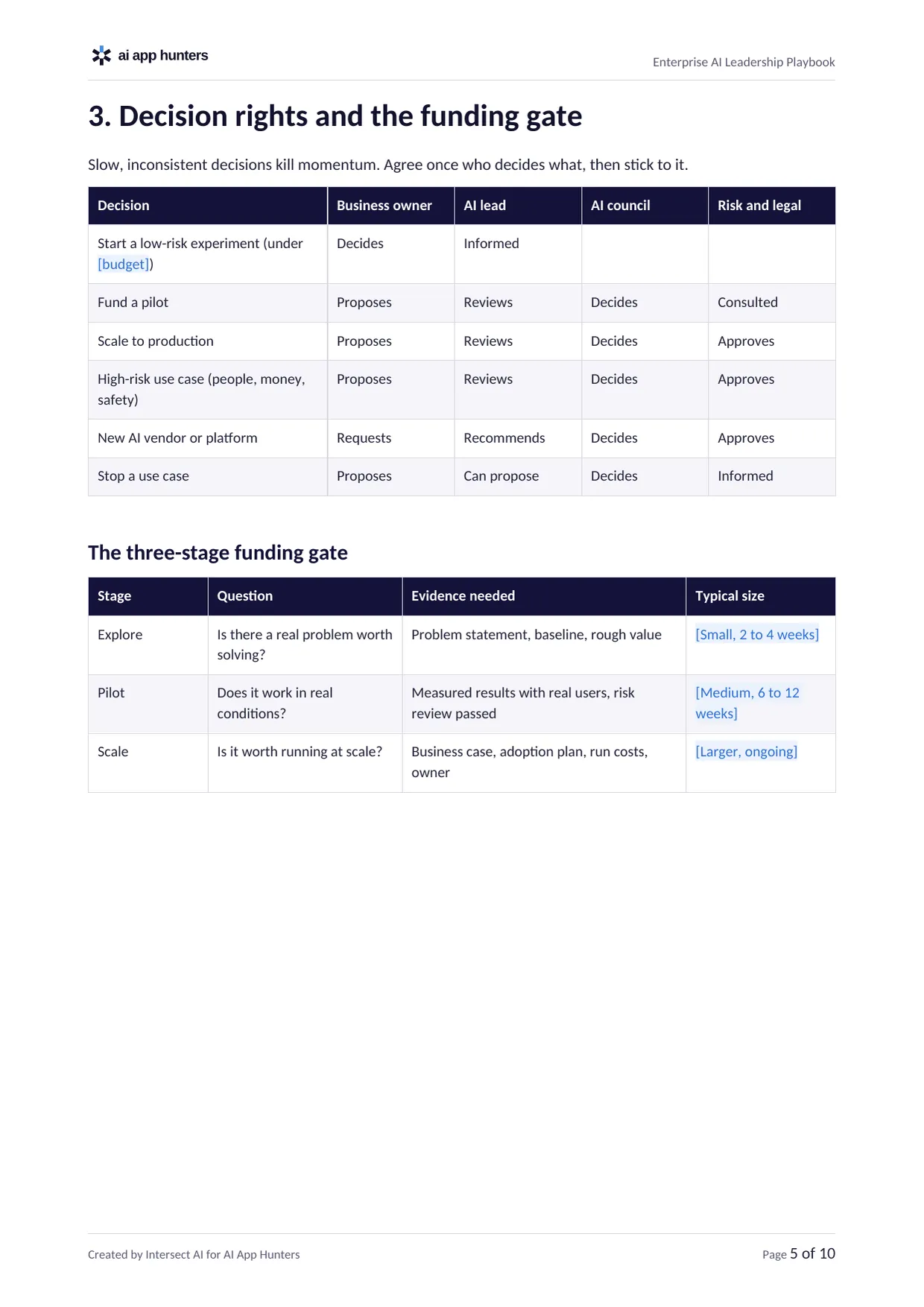 Enterprise AI Leadership Playbook, preview 5 of 5