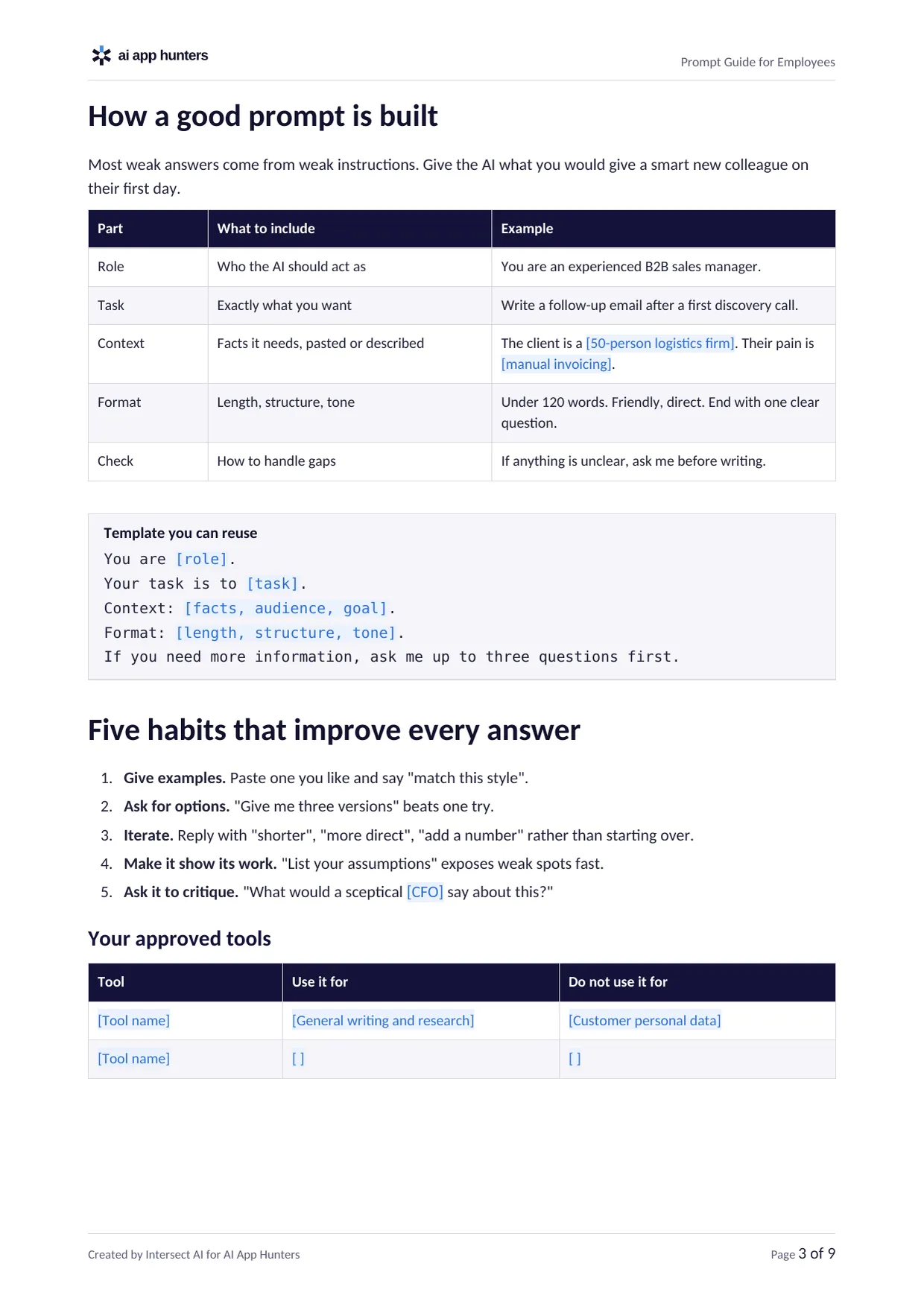 Prompt Guide for Employees, preview 3 of 5