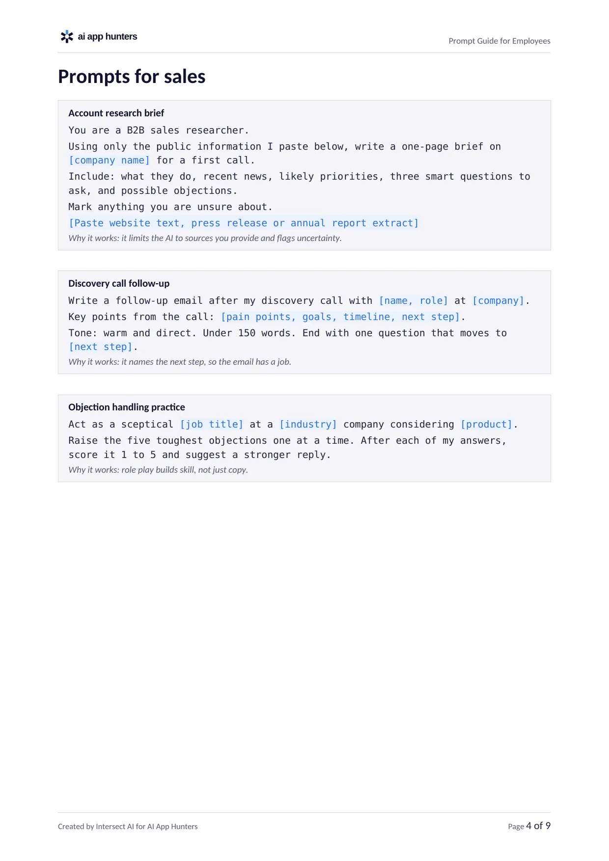 Prompt Guide for Employees, preview 4 of 5